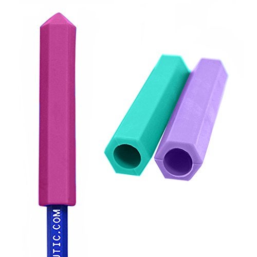 ARKs KryptoBite Pencil Topper Chewable Tubes Made in The USA Combo 1 of Each Toughness MagentaTealLavender